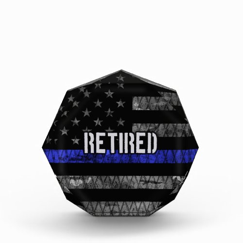 Distressed Retired Police Flag Acrylic Award