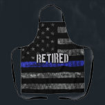 Distressed Retired Police Flag Apron<br><div class="desc">Distressed Retired Police Flag</div>