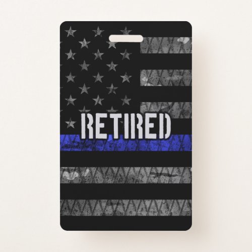 Distressed Retired Police Flag Badge