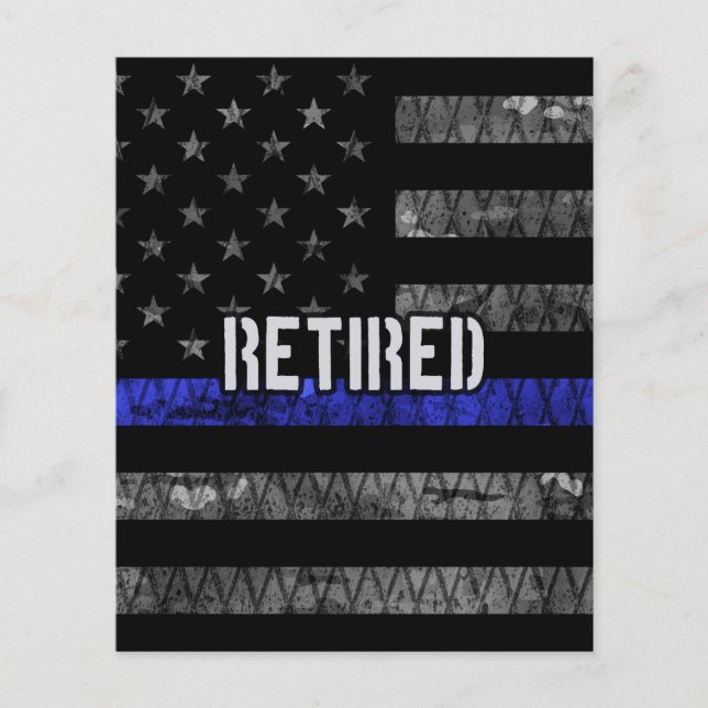 Distressed Retired Police Flag Flyer (Front)