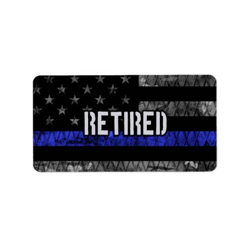 Distressed Retired Police Flag Label