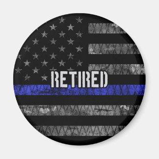 Distressed Retired Police Flag Magnet