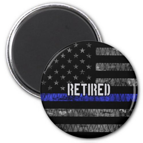 Distressed Retired Police Flag Magnet