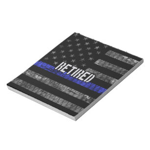 Distressed Retired Police Flag Notepad