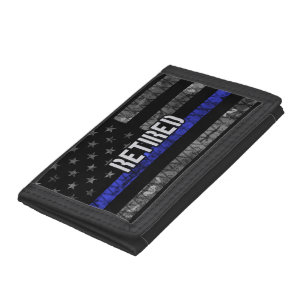 Distressed Retired Police Flag Tri-fold Wallet