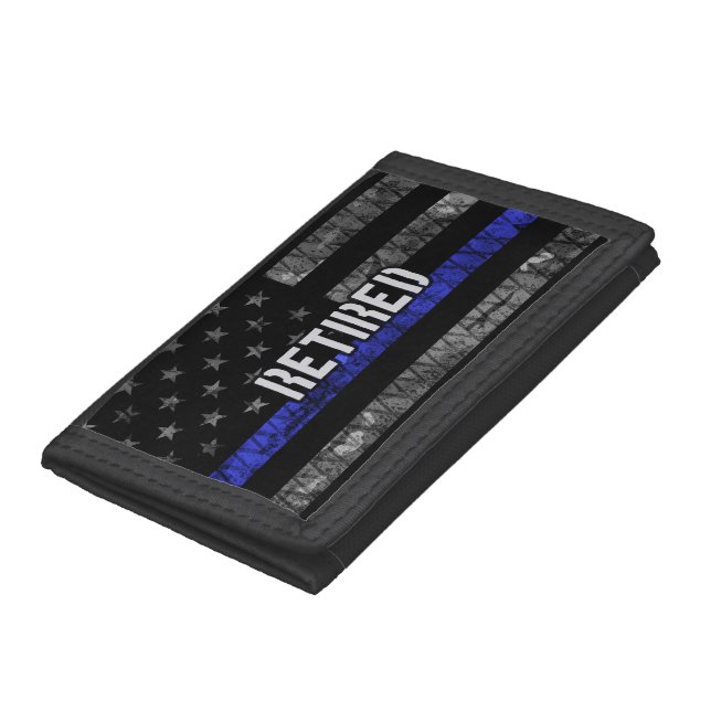 Distressed Retired Police Flag Trifold Wallet (Bottom)