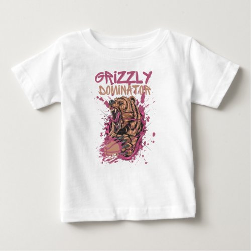 Distressed Retro Grizzly Look Party Tailgate Fan G Baby T_Shirt
