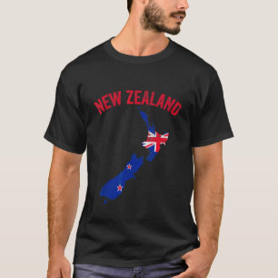 Distressed Retro New Zealand Flag New Zealand Map  T-Shirt