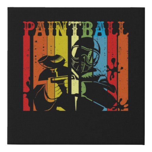 Distressed Retro Paintball Faux Canvas Print