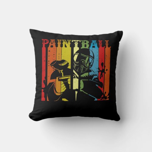 Distressed Retro Paintball Throw Pillow