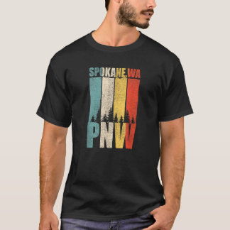 Distressed Retro Spokane WA Pacific Northwes PNW T-Shirt