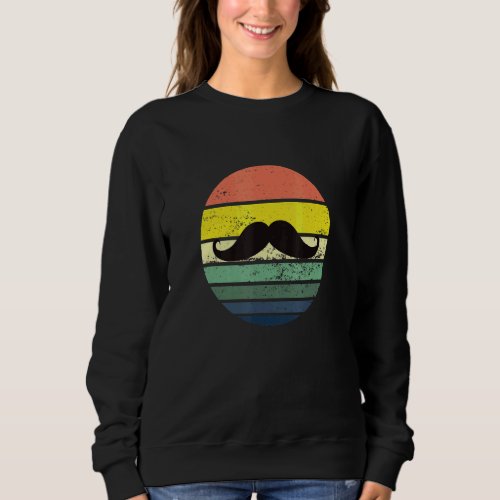 Distressed Retro Sunset Mustache Sweatshirt