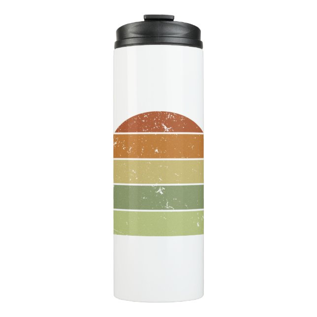 Distressed Retro Sunset Thermal Tumbler (Front)