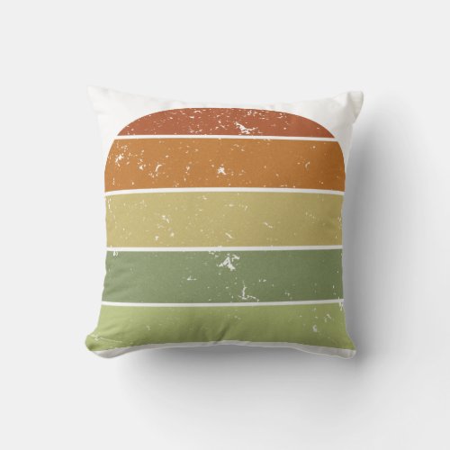 Distressed Retro Sunset  Throw Pillow