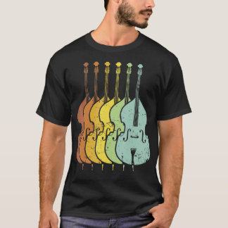 Distressed Retro Upright Bass Musician Music Gift T-Shirt