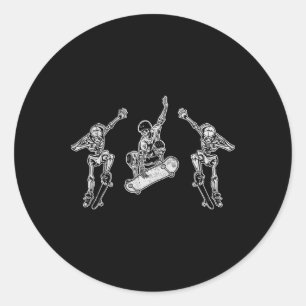 Distressed Retro Vintage Novelty Skateboarding Ske Classic Round Sticker