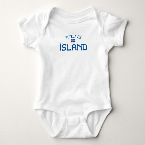 Distressed Reykjavik Island Iceland Baby Bodysuit