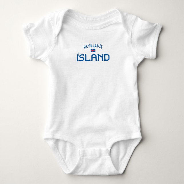 Distressed Reykjavik Island (Iceland) Baby Bodysuit (Front)