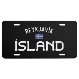 Distressed Reykjavik Island (Iceland) License Plate
