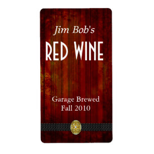 Distressed Rich Red Home Made Wine Labels
