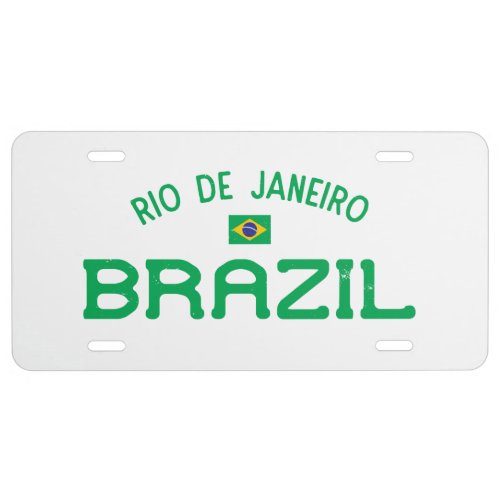 Distressed Rio de Janeiro Brazil License Plate
