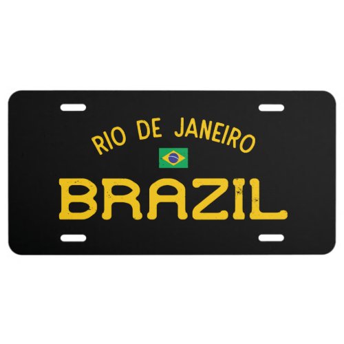 Distressed Rio de Janeiro Brazil License Plate