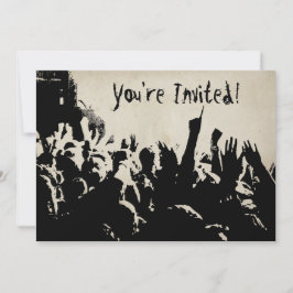 Distressed Rock On Concert Invitation