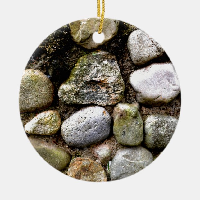Distressed Rocks stones fieldstone pattern Ceramic Ornament (Front)