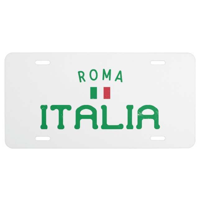 Distressed Roma Italia (Rome Italy) License Plate (Front)