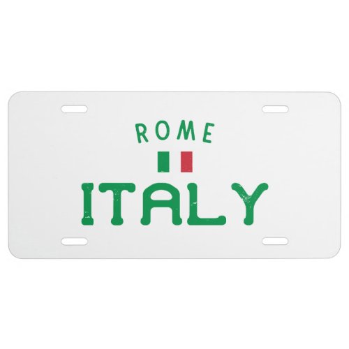 Distressed Rome Italy License Plate