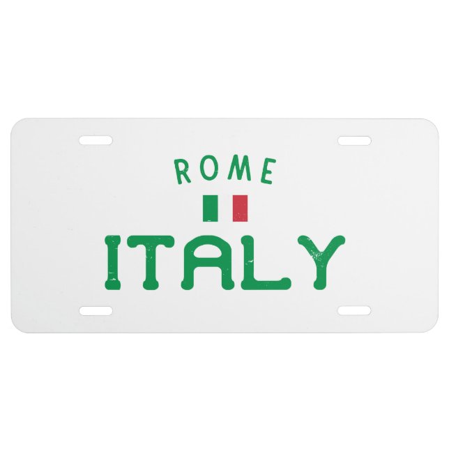Distressed Rome Italy License Plate (Front)