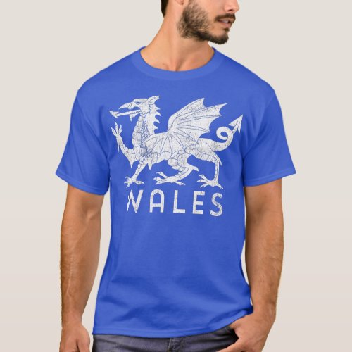 Distressed Rugby Welsh  Cymru Flag of Wales  T_Shirt