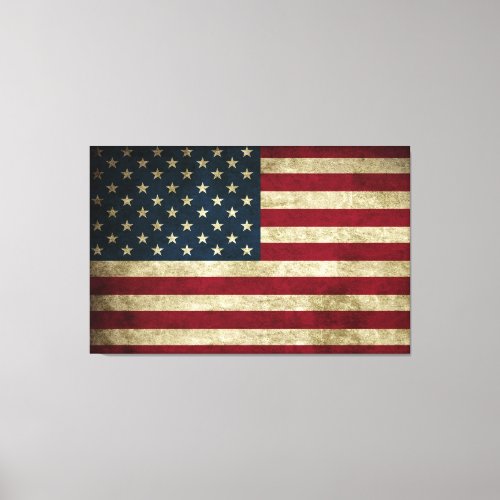 Distressed Rustic American 50 Star Flag Print