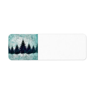Distressed Rustic Evergreen Pine Trees Forest Label