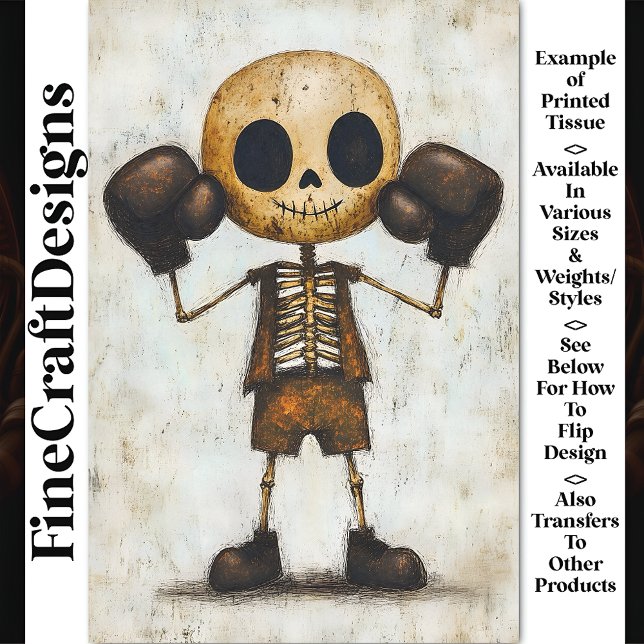 Distressed Rustic Skeleton Boxer AJ5 Decoupage Tissue Paper (Creator Uploaded)