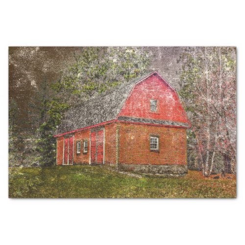 Distressed Rustic Vintage Country Texture Red Barn Tissue Paper