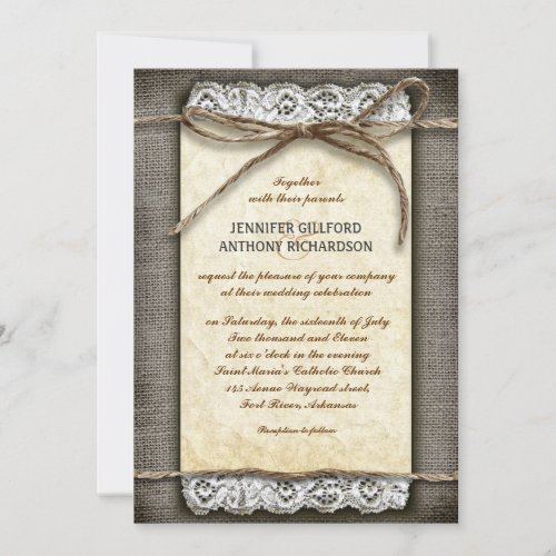distressed rustic wedding invitations