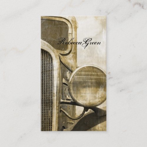 rustic western vintage truck country wedding business card