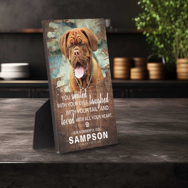Distressed Rustic Wood Pet Memorial Photo Keepsake Plaque (Creator Uploaded)