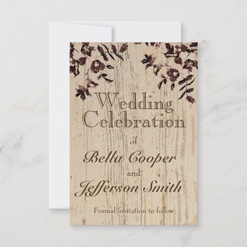 Distressed Rustic Wood Save The Date