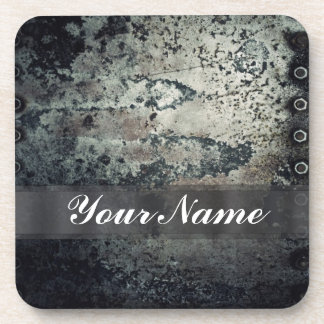 Distressed rusty metal coaster