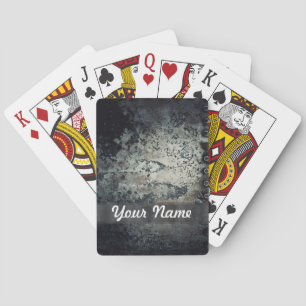 Distressed rusty metal poker cards