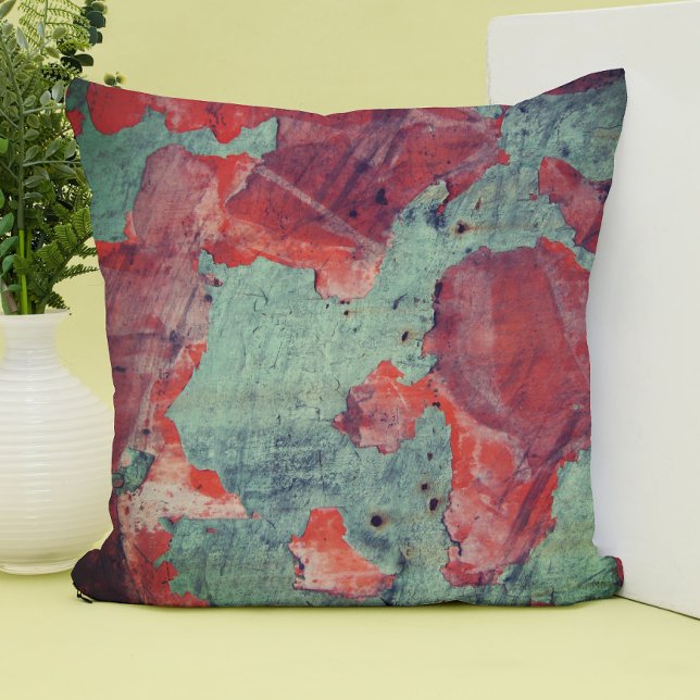 Distressed Rusty Texture Flaked Paint Grunge Loft Throw Pillow (Creator Uploaded)
