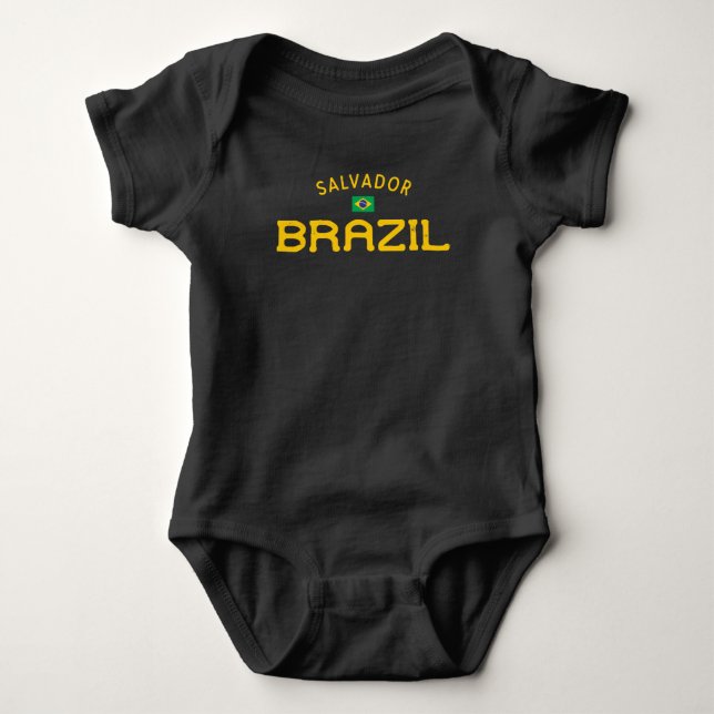 Distressed Salvador Brazil Baby Bodysuit (Front)