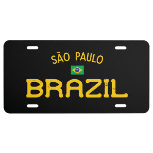 Distressed Sao Paulo Brazil License Plate