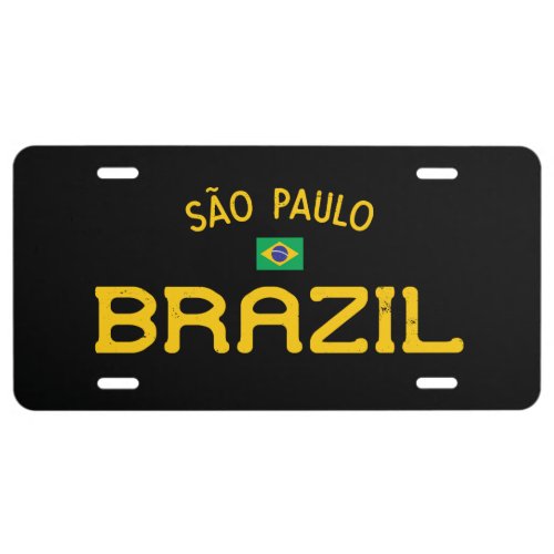 Distressed Sao Paulo Brazil License Plate