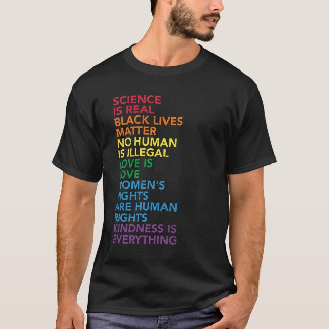 Distressed Science Is Real Black Lives Matter LGBT T-Shirt (Front)
