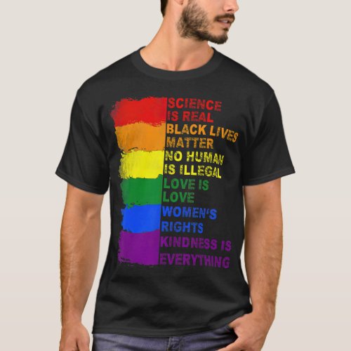 Distressed Science Is Real Black Lives Matter LGBT T_Shirt