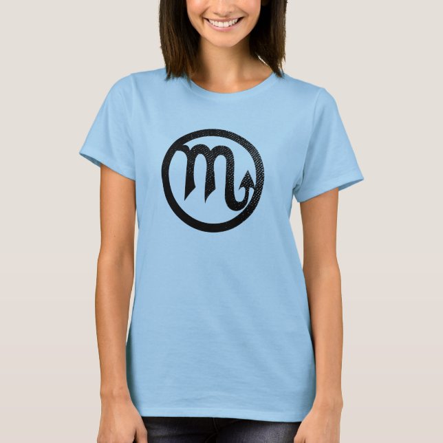 Distressed Scorpio astrological symbol T-Shirt (Front)