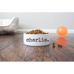 Distressed Script Food or Water Ceramic Pet Bowl<br><div class="desc">What pampered pet wouldn't love having a personalized dish to eat their daily feasts out of? This heavy duty ceramic bowl is perfect for cats and dogs alike. Specifications: Features pet name in "distressed" printed font. Size Small: 2½" height x 6" diameter. Size Large: 3" height x 7¼" diameter. Ceramic....</div>